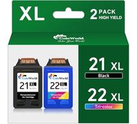 ColoWorld 21 22 XL cartucce d'inchiostro compatibili per HP 21XL 22XL cartucce d'inchiostro, nero e colore Pack per HP Deskjet F2120 F2280 F380 F4180 F335, per PSC 1410 1415, per Officejet 4315 4355