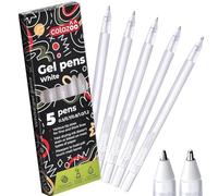 colozoo Penne gel bianche set, 5 punte 0,5-1,2 mm per carta nera
