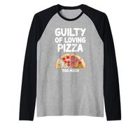 Colpevole di amare la pizza troppo formaggio peperoni cibo vegetariano Maglia con Maniche Raglan