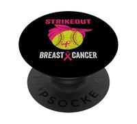 Colpire fuori i combattenti di Softball di consapevolezza del cancro al seno PopSockets PopGrip Adesivo