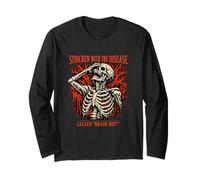 Colpito dalla malattia Chiamata Brainrot Funny Gen Z Meme Maglia a Manica