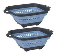 Colpolibile Colpo 2pcs Colpo di coltivalo coltivabile 2, 2 litri Colorate per salvarsi con manico per drenare la pasta, verdura e frutta