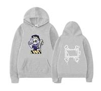 COLseller Felpa Murder Drones | Serial Designation Graphic | Oversize Unisex Coppia in Pile Morbido (Grigio Chiaro,S)