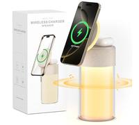 COLSUR 3 in 1 Cassa Bluetooth Potente, Caricatore Wireless per iPhone AirPods, Altoparlante Bluetooth con Luce Notturna, idee Regali Regalo uomo donna, Addobbi Natalizi per la casa - Oro