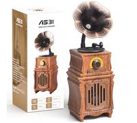 COLSUR Radio Portatile Vintage Retro Legno con Altoparlante Bluetooth 5.3 FM in Stile Retrò Radiolina Ricaricabile, Altoparlante per Bassi di Alta Qualità 1500mAh, Support AU