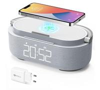 COLSUR Radiosveglia con Caricatore Wireless e Bluetooth Altoparlante, Luce