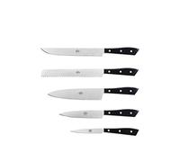 Coltellerie Berti Compendio Lucido Ceppo 5 Coltelli Cucina Nero