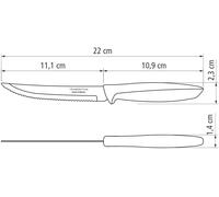 Coltelli bistecca grigio Tramontina Plenus cm 12,5 set 6 pezzi