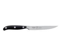 Coltelli da Bistecca lama affilata manico in acciaio W.Nr.1.4116 cm 12 Forgiato manico nero , Manico in Resina Acetalica e rivetti inox nero