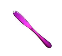 Coltelli da burro 8 pezzi, coltelli con fori, for formaggio, dessert, posate in acciaio inox for marmellata, toast, panna, taglierina for pane, utensili cucina(Purple)