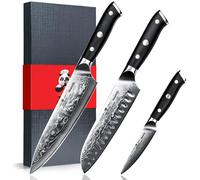 COLTELLI DA CUCINA SET DAMASCO 3 PEZZI GIAPPONESI 67 STRATI ACCIAIO SUPERIORE
