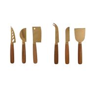 Coltelli da Formaggio Home ESPRIT Dorato Naturale Acciaio inossidabile Acacia