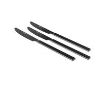 Coltelli da Tavola Bond Nero - Set 3 Pezzi in Acciaio Inox Rivestito, 23,5 cm - Moderni, Resistenti, Lavabili in Lavastoviglie