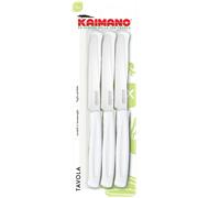 Coltelli da Tavola Dinamik 6 pz Inox 10,7cm con Manico Bianco, Lavabili