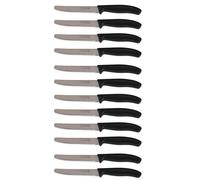 COLTELLI DA TAVOLA SET da 6 o 12 DA CUCINA LAMA SEGHETTATA PUNTA ROTONDA ACCIAIO