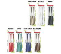 Coltelli Tavola-Bistecca-Pizza 6pz Acciaio Inox Manico Colorato PP Lavastoviglie