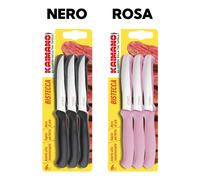 Coltelli Tavola-Bistecca-Pizza 6pz Acciaio Inox Manico Colorato PP Lavastoviglie