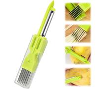 Coltello 3 in 1 per tagliare la seta, pelapatate, cipolla verde tritata, utensile da cucina per affettare verdure, cipolla aglio, tagliaverdure, tagliaverdure, affettatrice multifunzione per uso