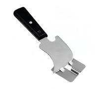 Coltello a quarto luna, coltello per mastice in piombo, taglierina per colla in acciaio inox, manico in legno, strumento per pavimenti (set in legno nero)