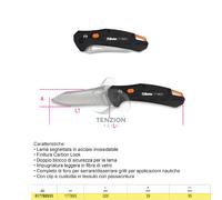 Coltello Acciaio Inox Lama Seghettata Finitura Carbon - Beta 1778BS