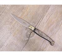 COLTELLO ARTIGIANALE 22 CM pattada pintus SARDEGNA SARDO Pattada MANICO CORNO bue grezzo incisione personalizzazione