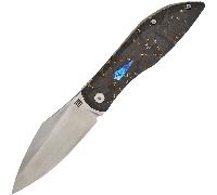 Coltello Artisan Weyden Gold Flake Carbon Fiber e Gray Milled Titanium, (Sand Polished) S90V 1859G-G