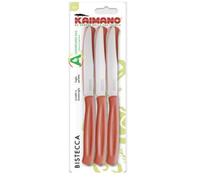 Coltello Bistecca Kaimano Rosso 6 pz - Lama dentata 11 cm