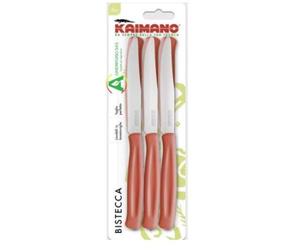 Coltello Bistecca Kaimano Rosso 6 pz - Lama dentata 11 cm
