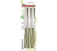 Coltello Bistecca Kaimano Verde Oliva 6 pz - Lama dentata 11 cm