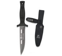 Coltello botero K25 Black Coated lama 12,4 cm per caccia, pesca, campeggio, outdoor, sopravvivenza e Bushcraft K25 32193 + portabottiglie in omaggio