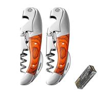 Coltello Cameriere, Apribottiglie 3 in 1 Adatto per Vino e Birra, Manico in Palissandro, per Sommelier e Bartender (Color wood)