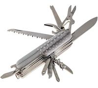 Coltello Coltellino Svizzero Multiuso 11-in-1 con mini torcia LED e bussola Coltellino Multiuso Tascabile per Il Campeggio, Escursioni e Emergenza