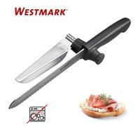 COLTELLO CON LAMA INOX SEGHETTATA 195 mm E REGOLATORE DI TAGLIO "WESTMARK"
