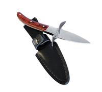 Coltello con Manico Marrone Professionale Apri Ostriche in Acciaio Inox