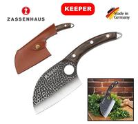 COLTELLO CUOCO LAMA IN ACCIAIO CM 12 E MANICO LEGNO + FODERO "ZASSENHAUS GERMANY