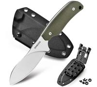 Coltello da caccia grande Omesio Nessmuk in acciaio D2, coltello a lama fissa a codolo pieno con fodero in Kydex, lunghezza totale 22,5 cm, manico ergonomico in G10 antiscivolo, costruito per il campe