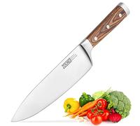Coltello da Chef Affilato per Tagli Unici con Manico in Legno Pakka | Per affettare, tritare e tagliare carne e verdure, con impugnatura comoda per un controllo preciso