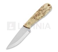 Coltello da collo Brisa Necker 70 Scandi, curly birch, leather