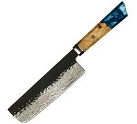 Coltello da cucina damascato Airi - Nakiri / Blu scuro