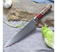 Coltello da cucina damascato HA-14032 - Chef / Rosso