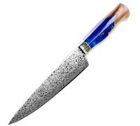 Coltello da cucina damascato SA-20107 - Chef / Blu