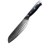 Coltello da cucina damascato - Santoku / Nero