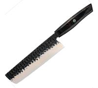 Coltello da cucina damascato Zankoku - Nakiri / Nero / Marrone