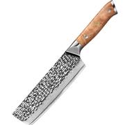 Coltello da cucina damascato Zayoku - Nakiri / Marrone