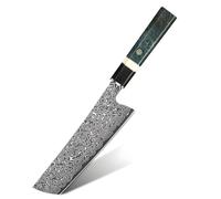 Coltello da cucina damascato Zenith - Nakiri / Verde / Nero