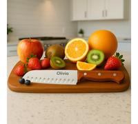 Coltello da Cucina Professionale in Acciao Inox - Coltello da chef - Lama da 17 cm - Coltello affilato per tagliare Alimenti - Coltello da Cuoco e Macellaio - Impugnatura Ergonomica in legno di Faggio