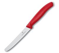 Coltello da cucina Victorinox Swiss Classic Red dentellato con punta arrotondata
