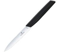 Coltello da cucina Victorinox Swiss Modern Black 10 cm - seghettato con punta affilata
