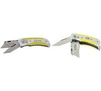 Coltello da cutter C.K, pieghevole, a 2 pale maniglia ergonomica in alluminio, lunghezza chiusa: - 1 pezzo (T0955) NEW