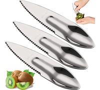 Coltello da frutta Affettatrice pelapatate Gadget da cucina a cucchiaio Taglierina pelapatate con foro tagliaverdure Coltello per affettare frutta Adatto per mele pompelmi papaya arance 3 pezzi